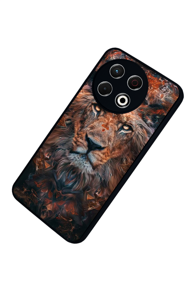 Tecno Spark 30 Pro Uyumlu Aslan Tasarımlı Glossy Premium Kılıf