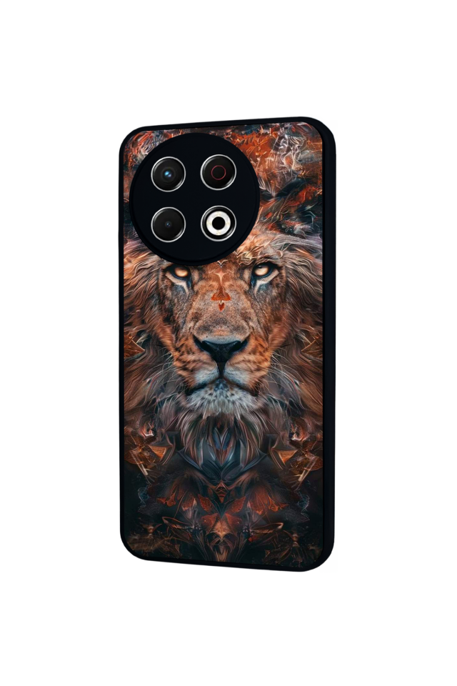 Tecno Spark 30 Pro Uyumlu Aslan Tasarımlı Glossy Premium Kılıf