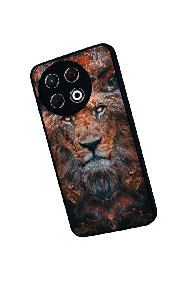 Tecno Spark 30 Pro Uyumlu Aslan Tasarımlı Glossy Premium Kılıf