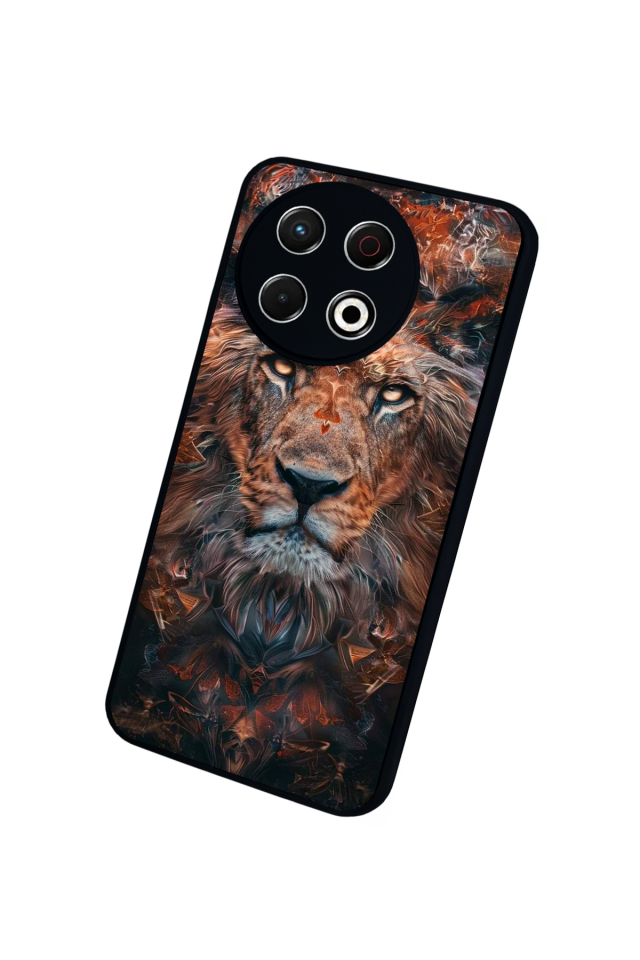 Tecno Spark 30 Pro Uyumlu Aslan Tasarımlı Glossy Premium Kılıf