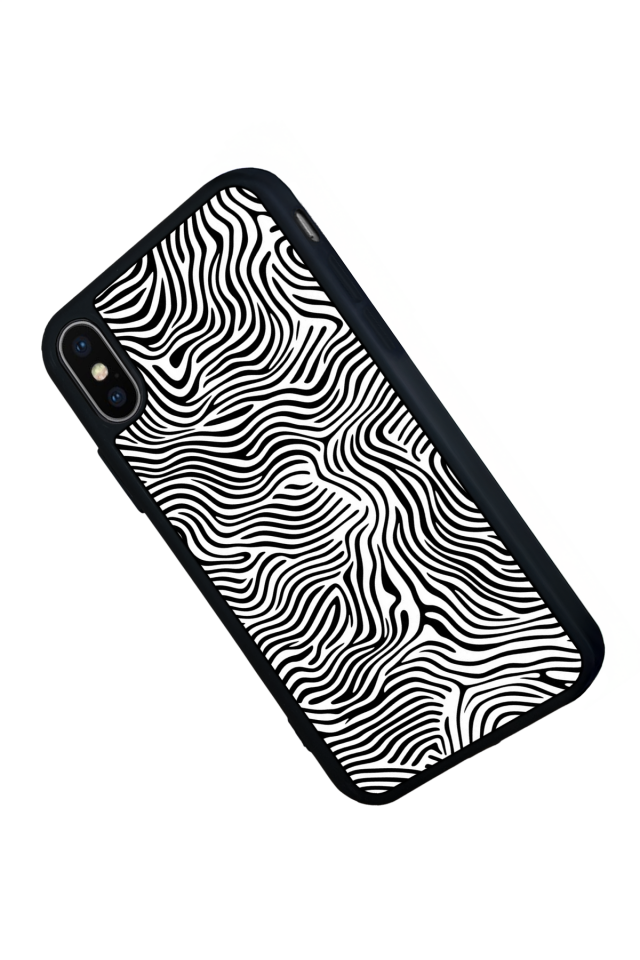 iPhone XS Max Uyumlu Çizgi Sanatı Tasarımlı Glossy Premium Kılıf