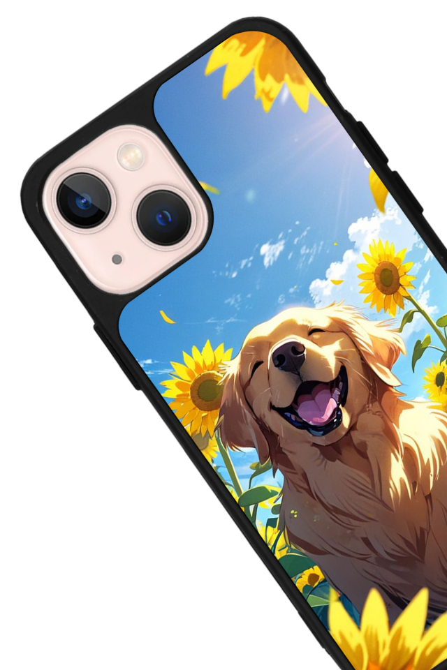 iPhone 13/14 Uyumlu Golden Kopek Tasarımlı Glossy Premium Kılıf