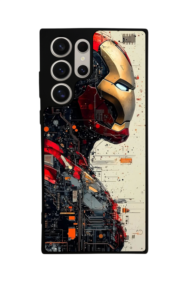 Samsung Galaxy S22 Ultra Uyumlu  Iron Man ( Demir Adam ) Tasarımlı Glossy Premium Kılıf