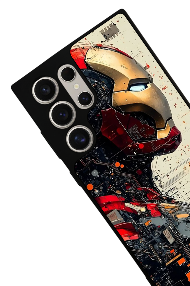 Samsung Galaxy S22 Ultra Uyumlu  Iron Man ( Demir Adam ) Tasarımlı Glossy Premium Kılıf
