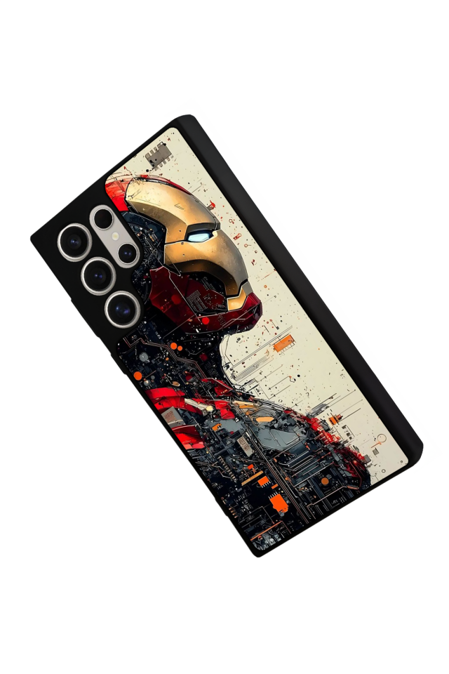 Samsung Galaxy S22 Ultra Uyumlu  Iron Man ( Demir Adam ) Tasarımlı Glossy Premium Kılıf