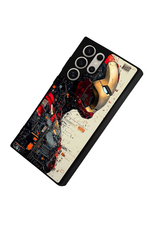Samsung Galaxy S22 Ultra Uyumlu  Iron Man ( Demir Adam ) Tasarımlı Glossy Premium Kılıf