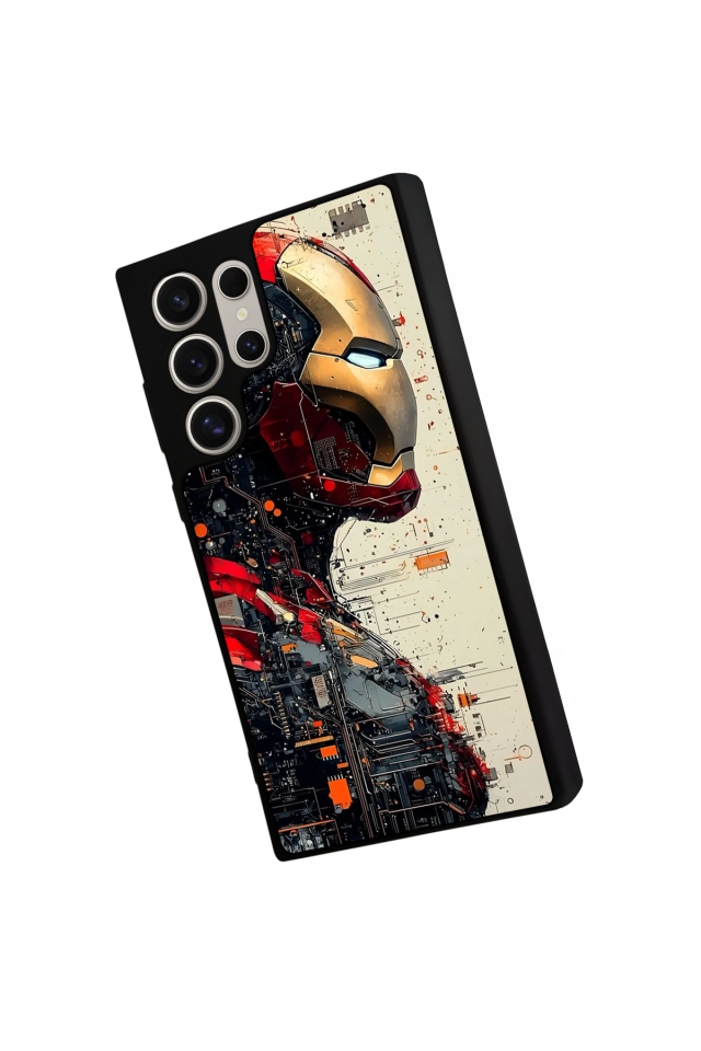Samsung Galaxy S22 Ultra Uyumlu  Iron Man ( Demir Adam ) Tasarımlı Glossy Premium Kılıf