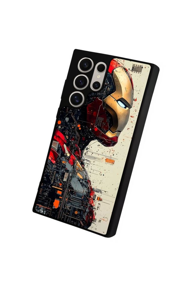 Samsung Galaxy S22 Ultra Uyumlu  Iron Man ( Demir Adam ) Tasarımlı Glossy Premium Kılıf
