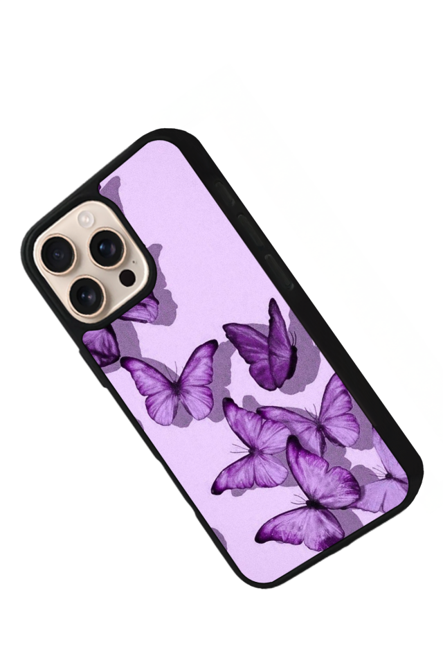 iPhone 16 Pro Uyumlu Kelebek Tasarımlı Glossy Premium Kılıf