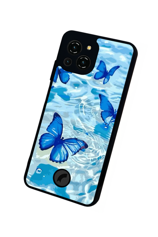 Reeder S23 Pro Max Uyumlu Kelebek Tasarımlı Glossy Premium Kılıf
