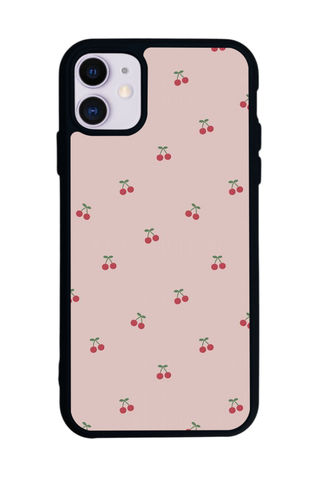 iPhone 11 Uyumlu Kiraz Tasarımlı Glossy Premium Kılıf