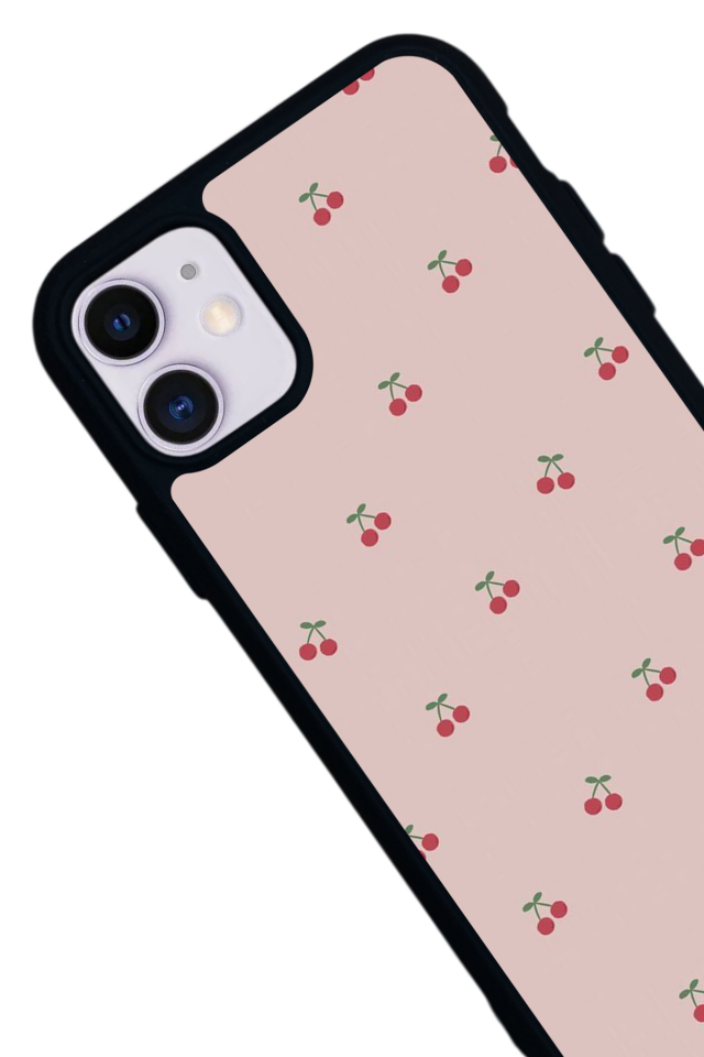 iPhone 11 Uyumlu Kiraz Tasarımlı Glossy Premium Kılıf