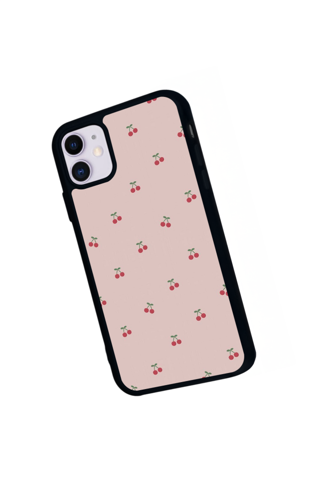 iPhone 11 Uyumlu Kiraz Tasarımlı Glossy Premium Kılıf