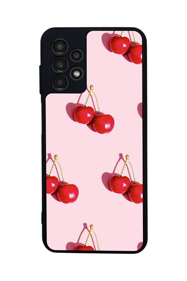 Samsung Galaxy A13 Uyumlu Kiraz Tasarımlı Glossy Premium Kılıf