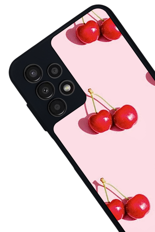 Samsung Galaxy A13 Uyumlu Kiraz Tasarımlı Glossy Premium Kılıf