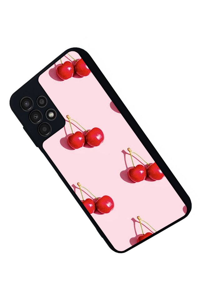 Samsung Galaxy A13 Uyumlu Kiraz Tasarımlı Glossy Premium Kılıf