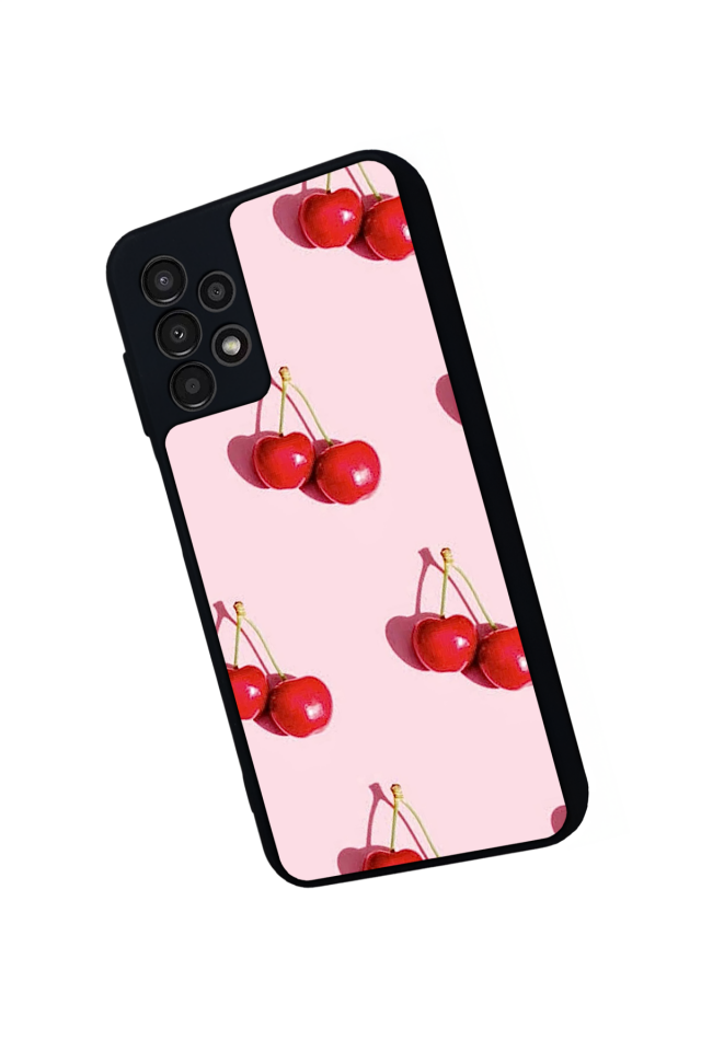 Samsung Galaxy A13 Uyumlu Kiraz Tasarımlı Glossy Premium Kılıf