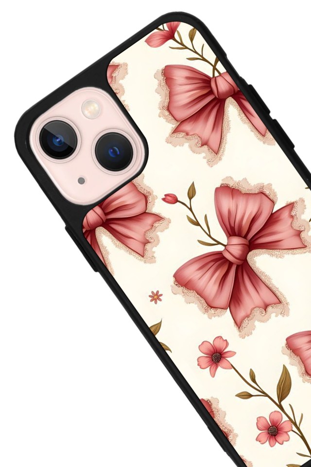 iPhone 15 Uyumlu Kurdele Tasarımlı Glossy Premium Kılıf