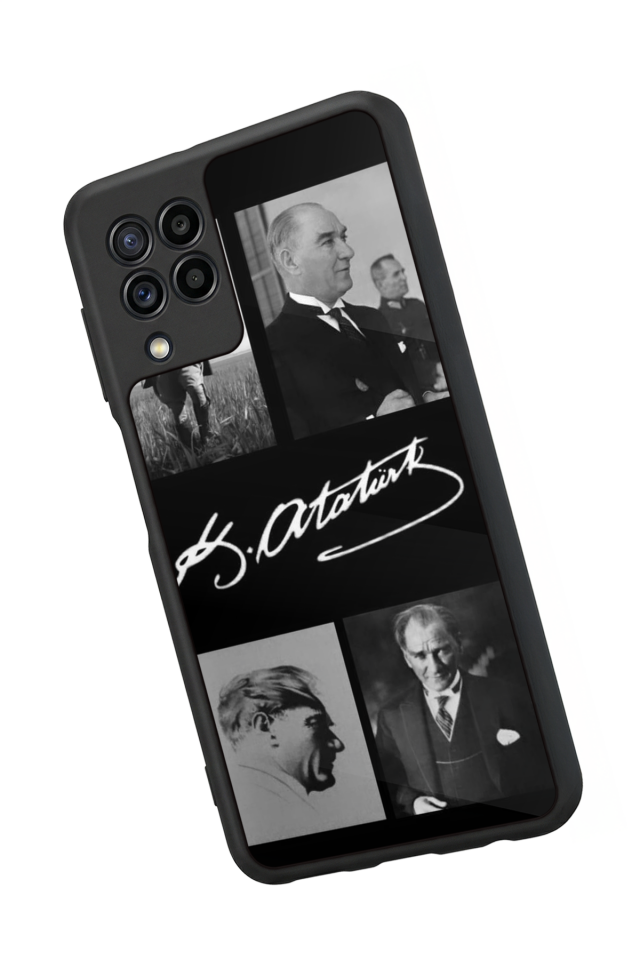 Samsung Galaxy M32 Uyumlu Mustafa Kemal Ataturk Tasarımlı Glossy Premium Kılıf