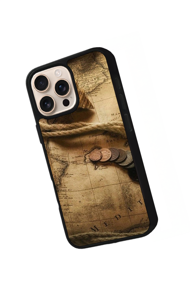 iPhone 14 Pro Uyumlu Pusula Tasarımlı Glossy Premium Kılıf
