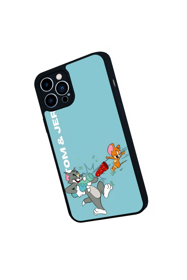 iPhone 12 Pro Max Uyumlu Tom And Jerry Tasarımlı Glossy Premium Kılıf