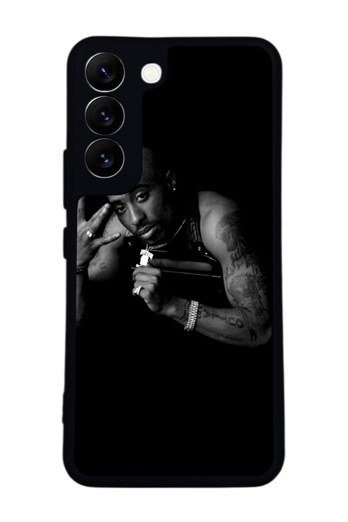 Samsung Galaxy S22 Uyumlu Tupac Tasarımlı Glossy Premium Kılıf