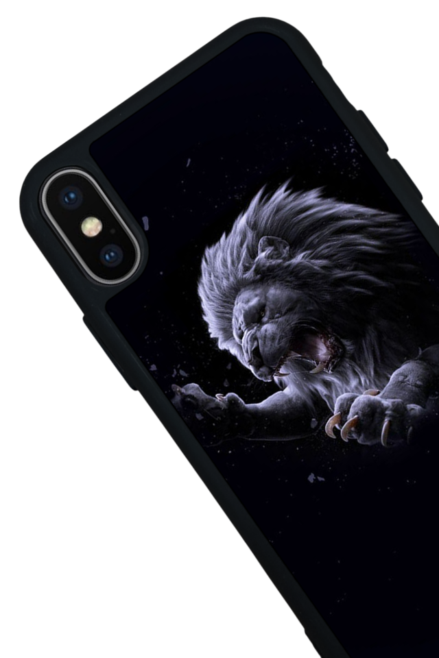 iPhone X/ XS Uyumlu Aslan Tasarımlı Glossy Premium Kılıf