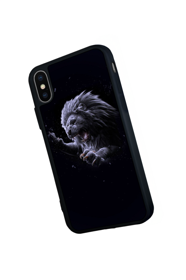 iPhone X/ XS Uyumlu Aslan Tasarımlı Glossy Premium Kılıf