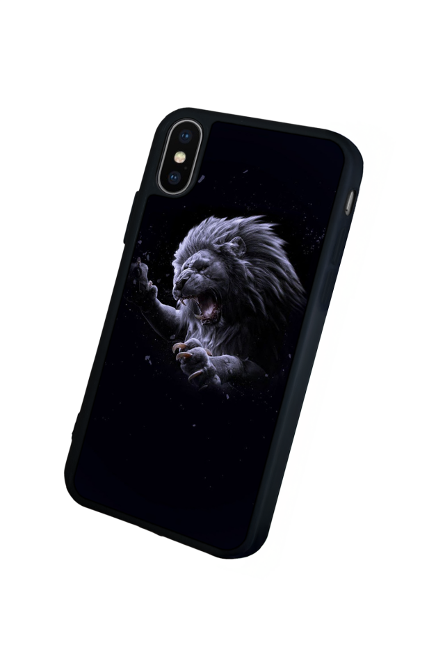 iPhone X/ XS Uyumlu Aslan Tasarımlı Glossy Premium Kılıf