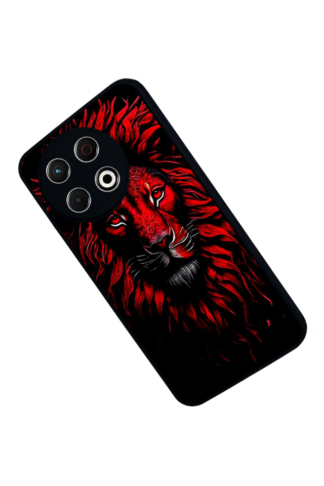 Tecno Spark 30 Pro Uyumlu Aslan Tasarımlı Glossy Premium Kılıf