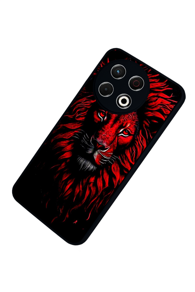 Tecno Spark 30 Pro Uyumlu Aslan Tasarımlı Glossy Premium Kılıf