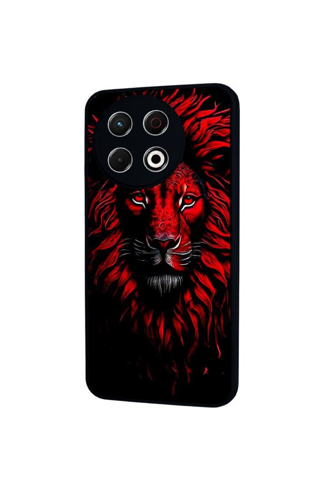 Tecno Spark 30 Pro Uyumlu Aslan Tasarımlı Glossy Premium Kılıf
