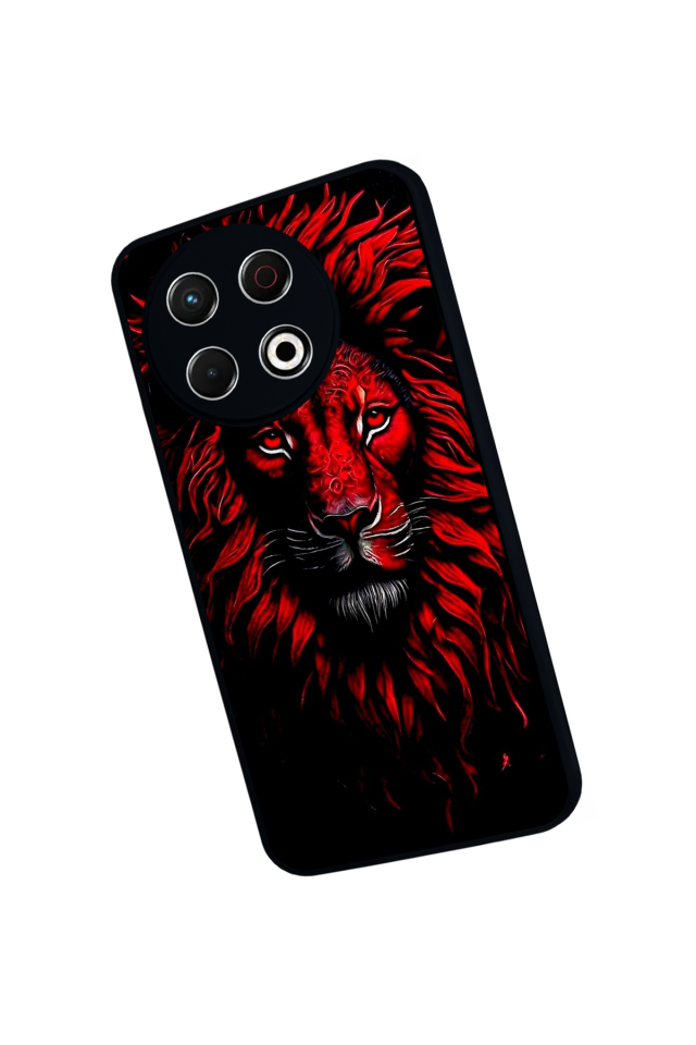 Tecno Spark 30 Pro Uyumlu Aslan Tasarımlı Glossy Premium Kılıf