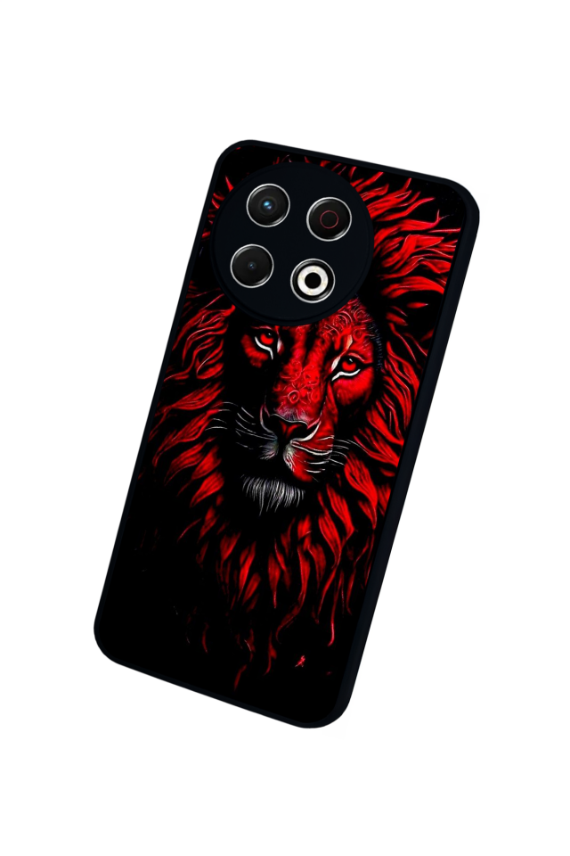 Tecno Spark 30 Pro Uyumlu Aslan Tasarımlı Glossy Premium Kılıf