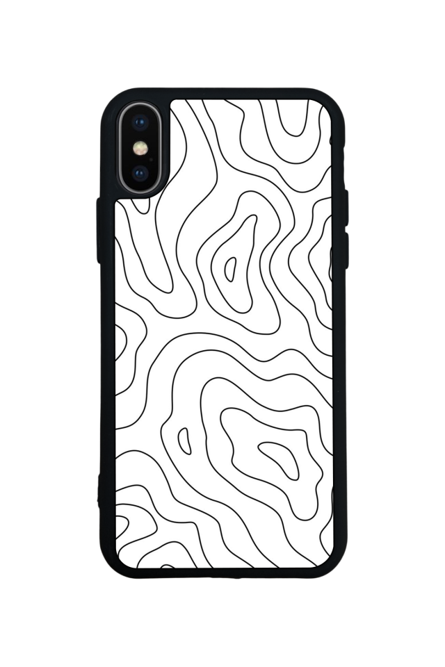 iPhone XS Max Uyumlu Çizgi Sanatı Tasarımlı Glossy Premium Kılıf