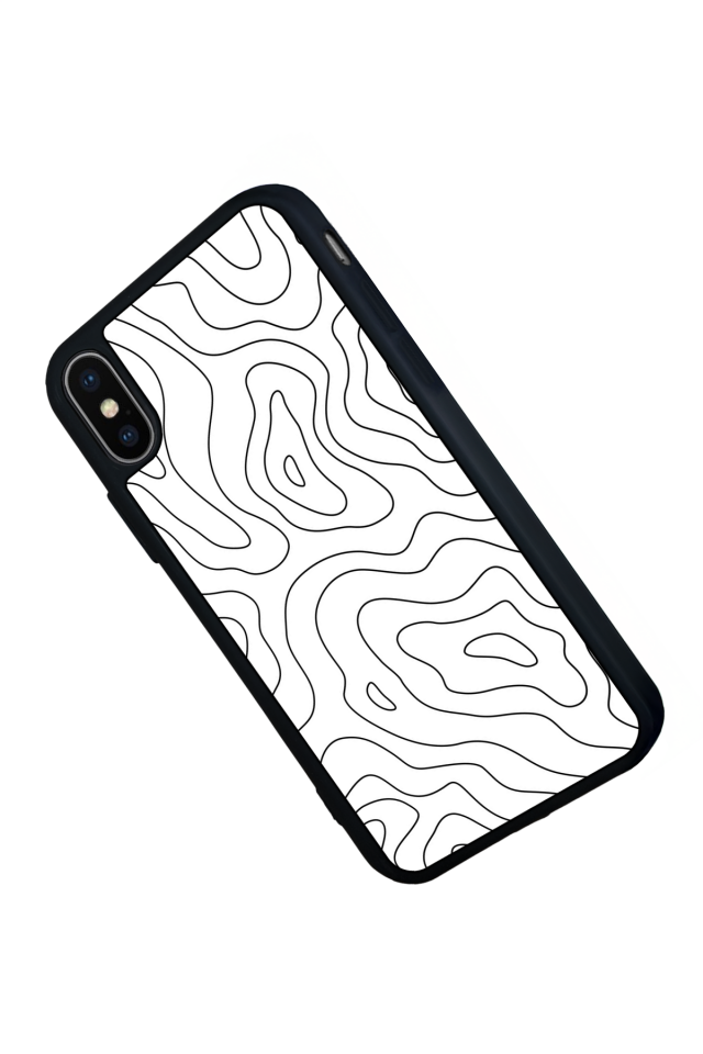iPhone XS Max Uyumlu Çizgi Sanatı Tasarımlı Glossy Premium Kılıf