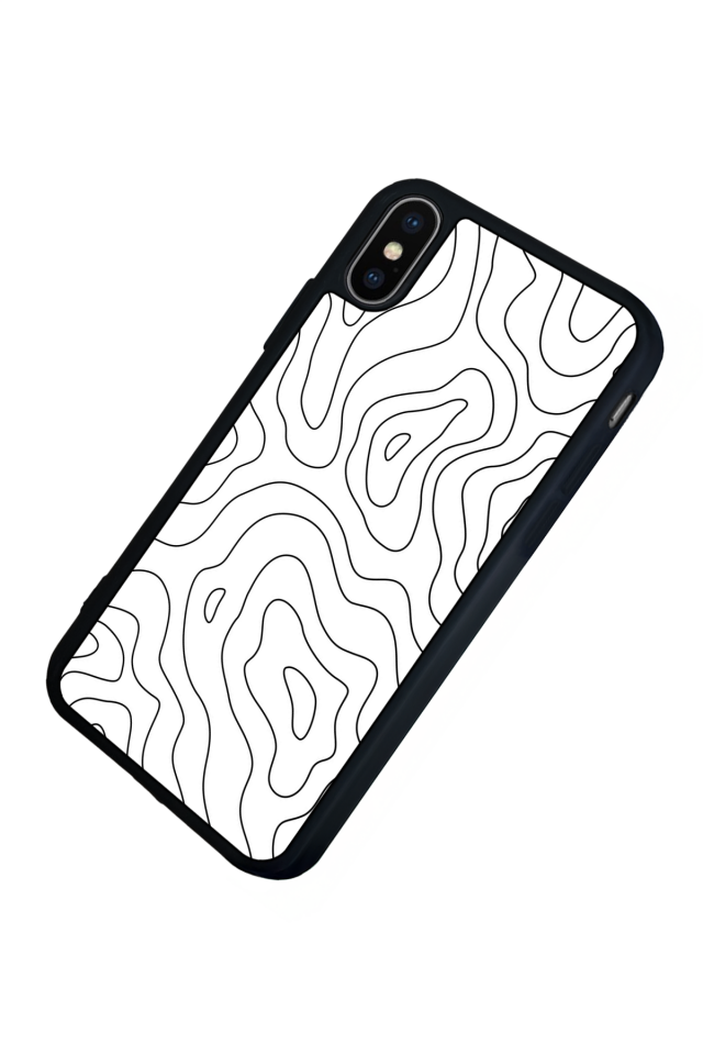 iPhone XS Max Uyumlu Çizgi Sanatı Tasarımlı Glossy Premium Kılıf