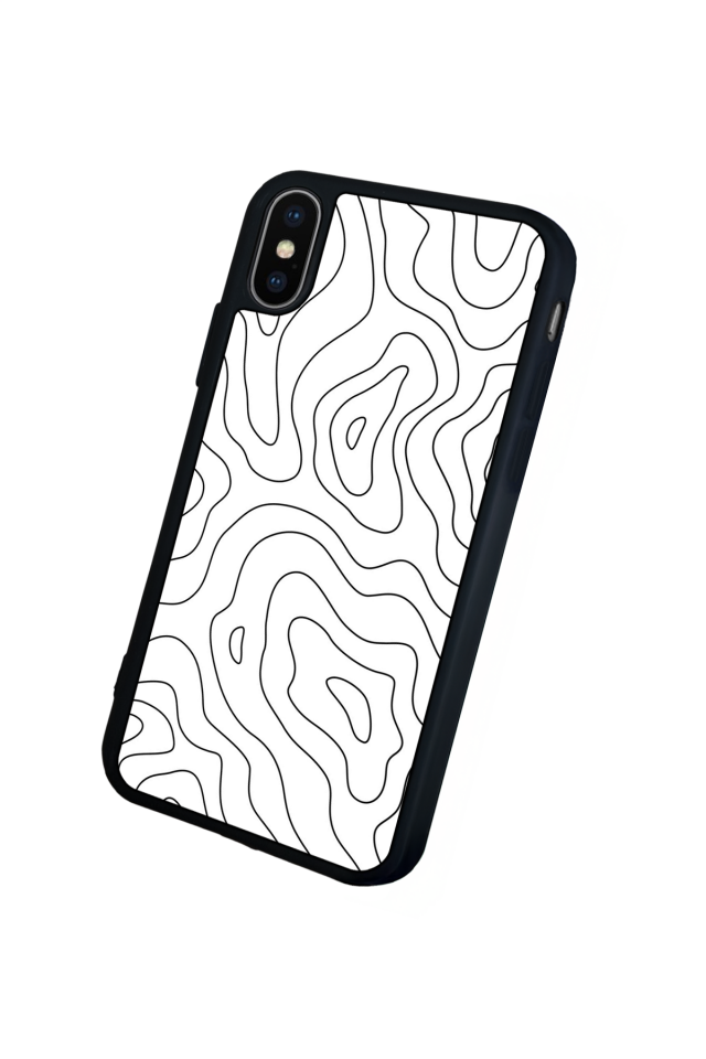 iPhone XS Max Uyumlu Çizgi Sanatı Tasarımlı Glossy Premium Kılıf