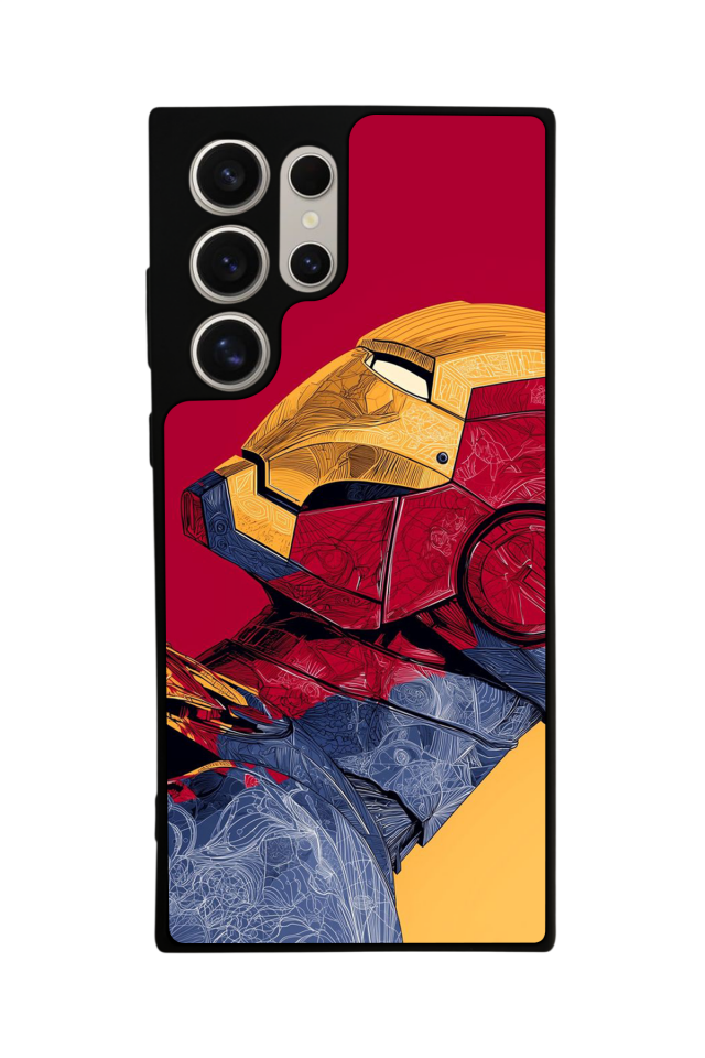 Samsung Galaxy S22 Ultra Uyumlu  Iron Man ( Demir Adam ) Tasarımlı Glossy Premium Kılıf