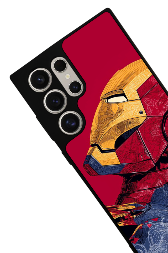 Samsung Galaxy S22 Ultra Uyumlu  Iron Man ( Demir Adam ) Tasarımlı Glossy Premium Kılıf