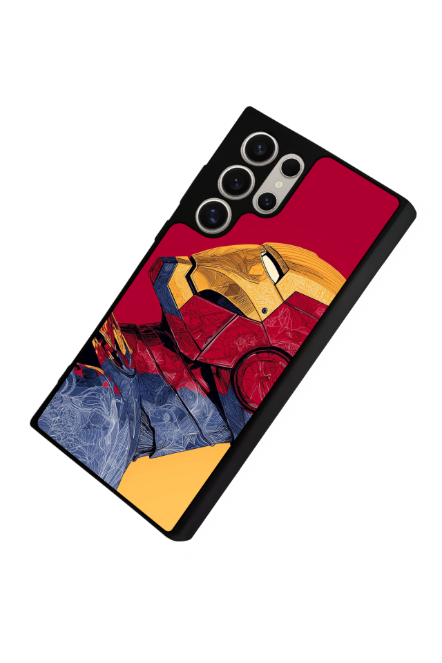 Samsung Galaxy S22 Ultra Uyumlu  Iron Man ( Demir Adam ) Tasarımlı Glossy Premium Kılıf