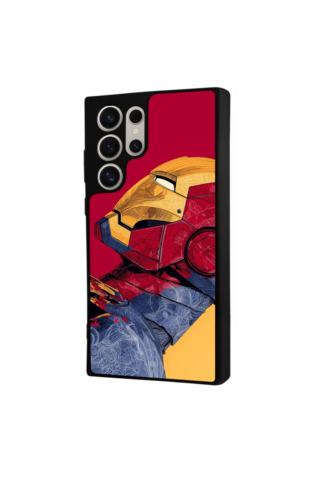 Samsung Galaxy S22 Ultra Uyumlu  Iron Man ( Demir Adam ) Tasarımlı Glossy Premium Kılıf