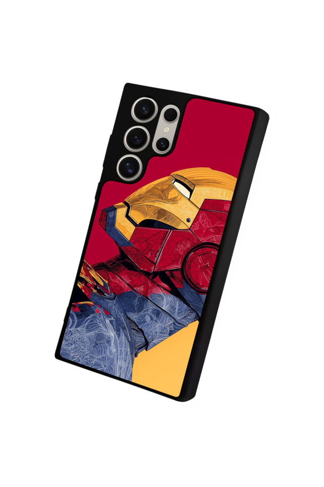 Samsung Galaxy S22 Ultra Uyumlu  Iron Man ( Demir Adam ) Tasarımlı Glossy Premium Kılıf