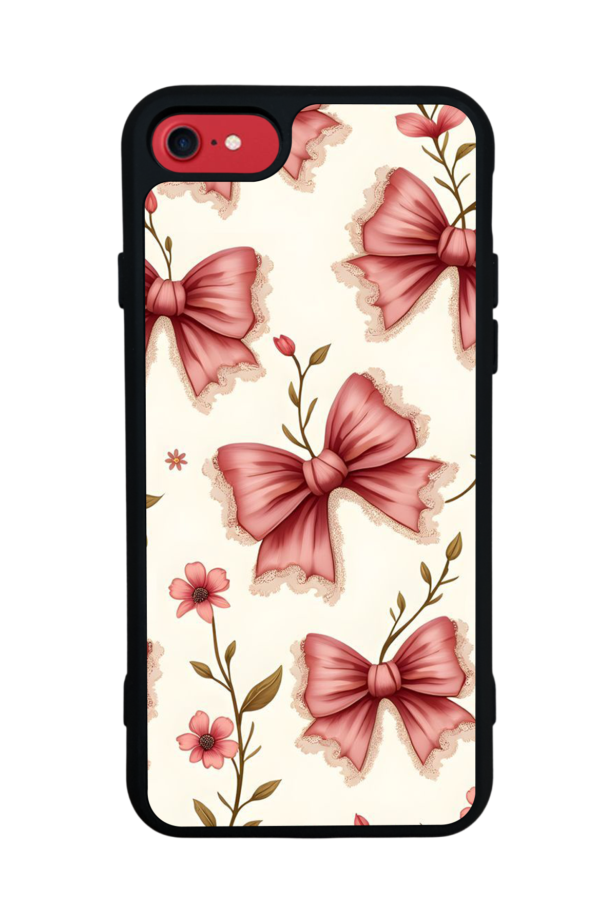 iPhone SE Uyumlu Kurdele Tasarımlı Glossy Premium Kılıf