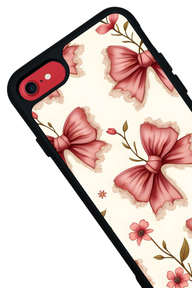 iPhone SE Uyumlu Kurdele Tasarımlı Glossy Premium Kılıf