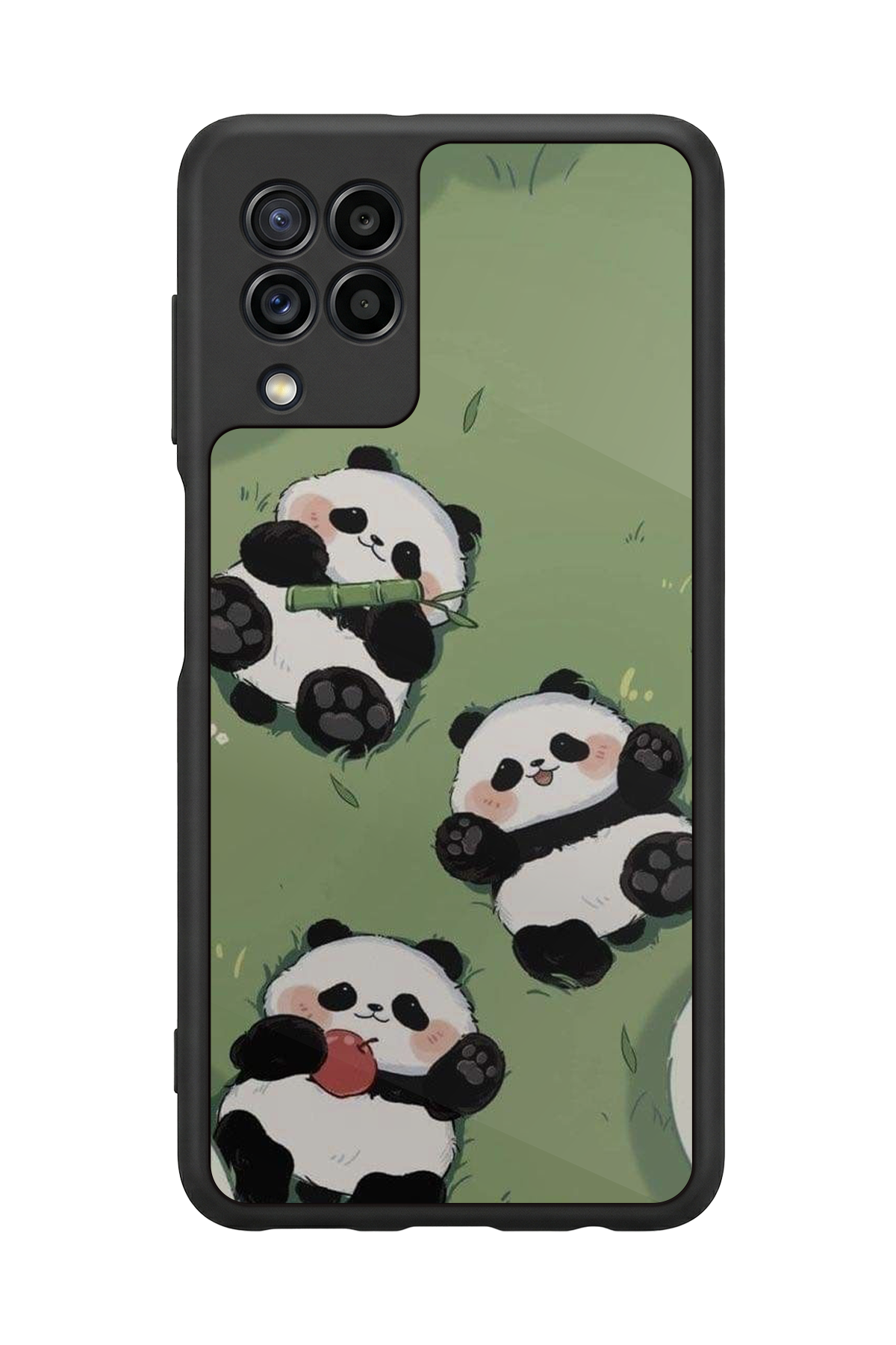 Samsung Galaxy M22 Uyumlu Panda Tasarımlı Glossy Premium Kılıf
