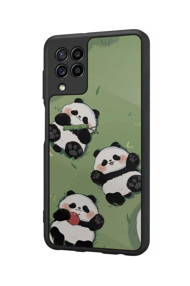 Samsung Galaxy M22 Uyumlu Panda Tasarımlı Glossy Premium Kılıf