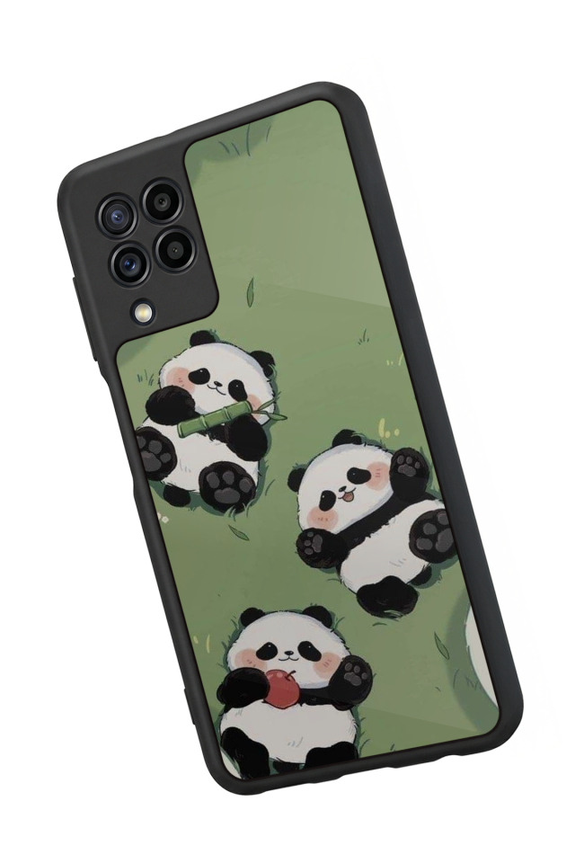 Samsung Galaxy M22 Uyumlu Panda Tasarımlı Glossy Premium Kılıf