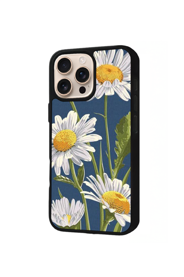 iPhone 15 Pro Max Uyumlu Papatya Tasarımlı Glossy Premium Kılıf
