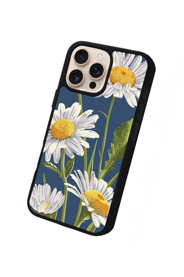 iPhone 15 Pro Max Uyumlu Papatya Tasarımlı Glossy Premium Kılıf